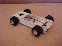 Chassis made from sheet plastic, with big wheels