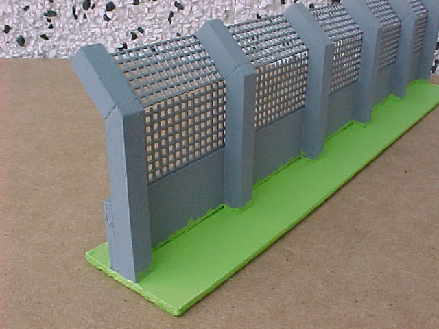 Rear of safety barrier