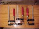 Red handles F clamps